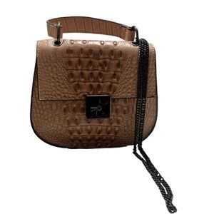 Leather handbag crocodile small